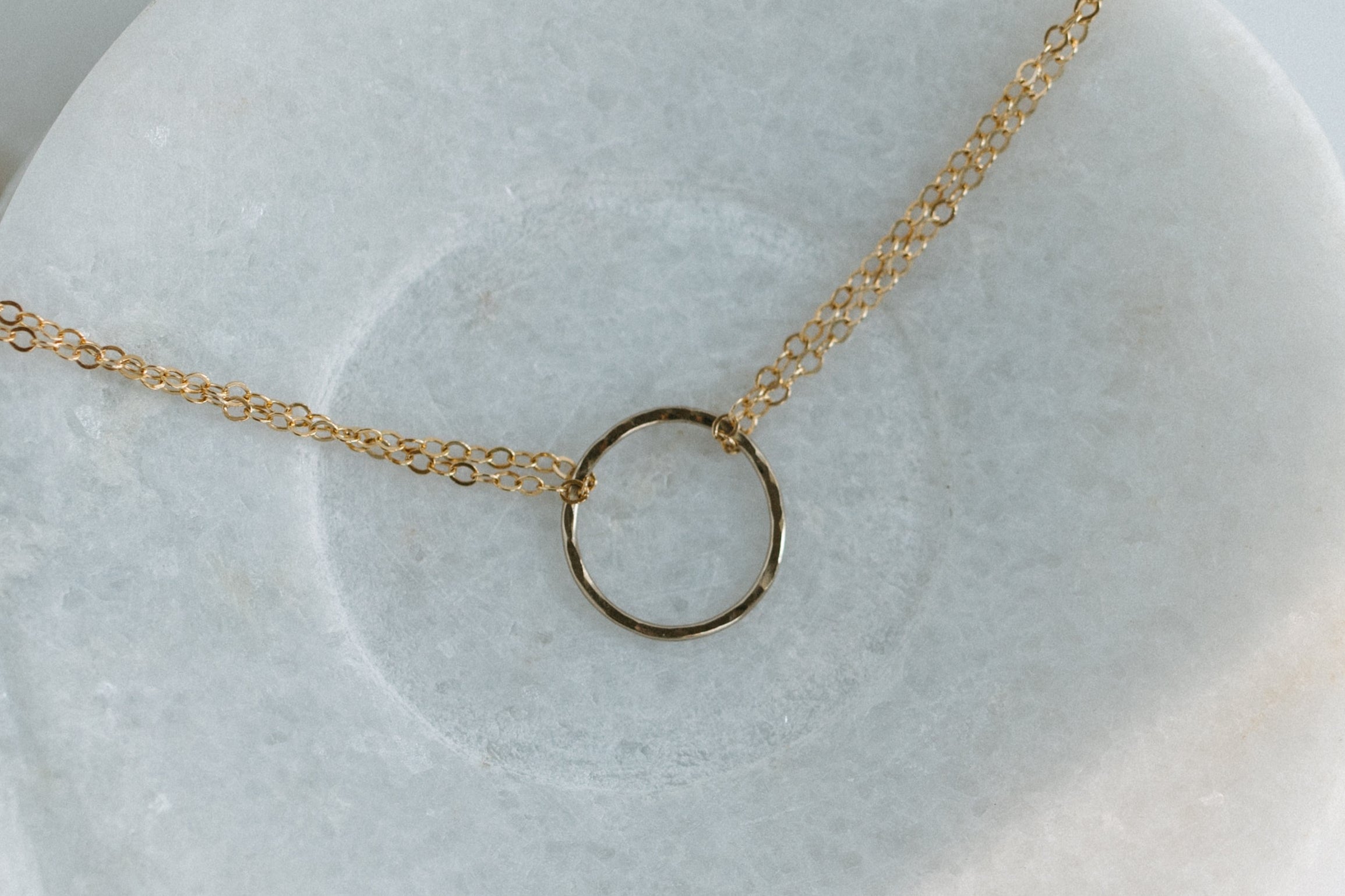 Hammered Circle Bracelet + Necklace Set
